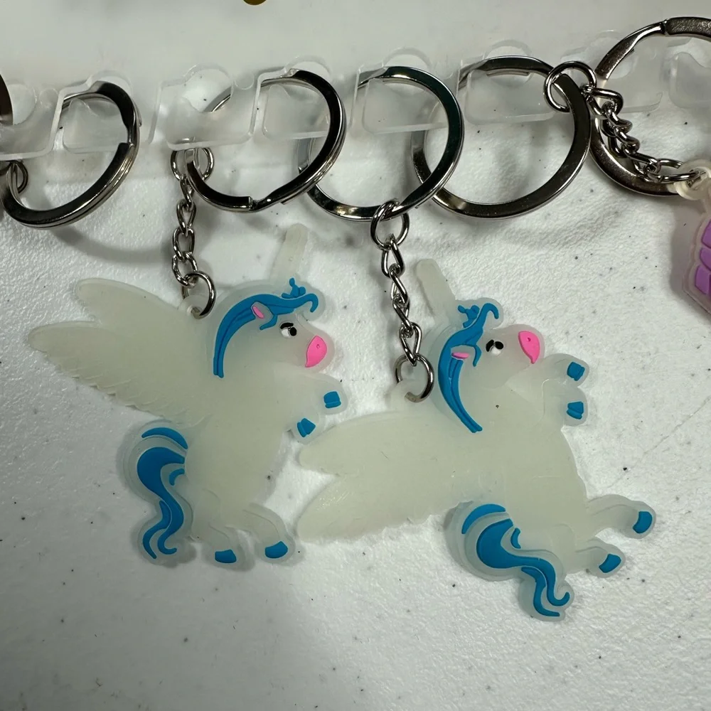 10 pack Colorful Unicorn Keychains great for party favors or gifts